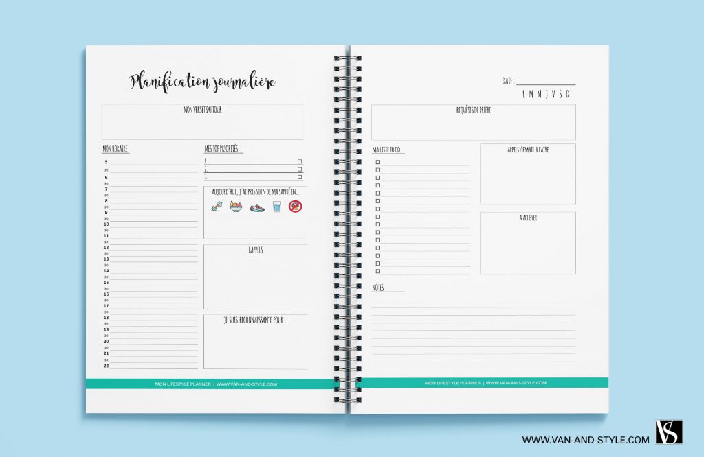 Mon Lifestyle Planner - planification journalière