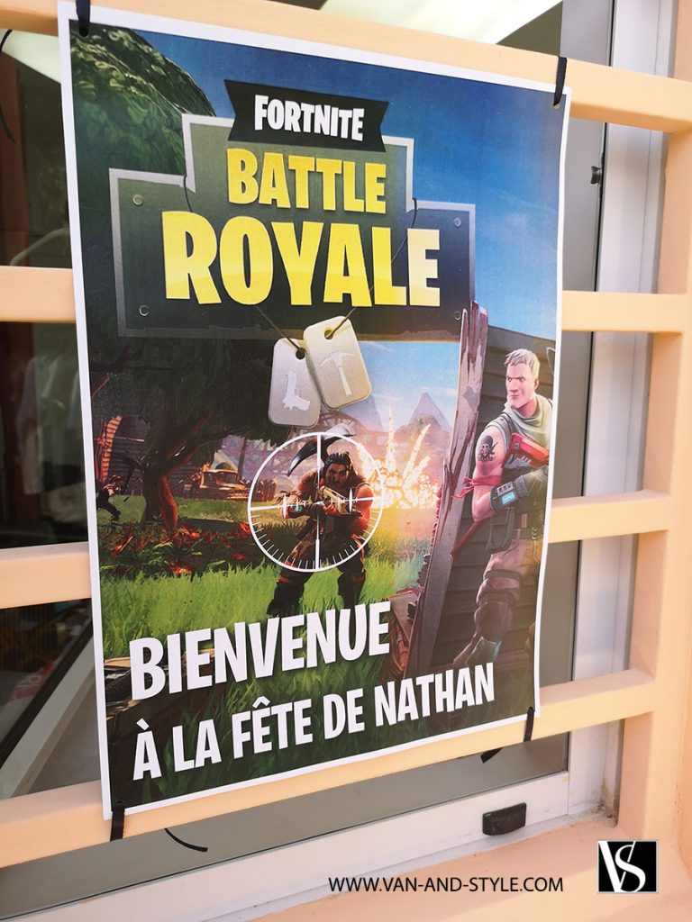 Affiche fête Anniversaire Fornite