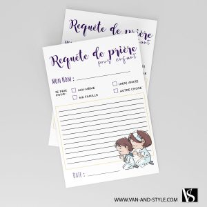 Cartes de requête de prière pour enfants │Van & Style